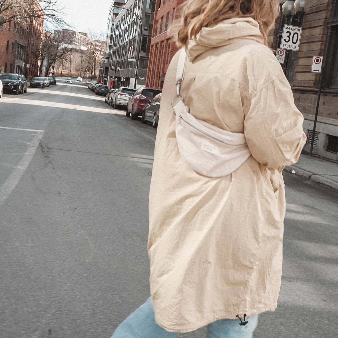 Adjustable Corduroy Belt Bag
