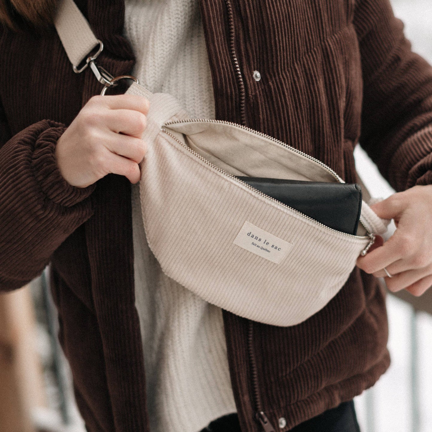 Adjustable Corduroy Belt Bag