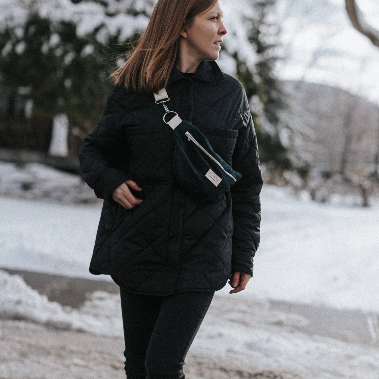 Adjustable Corduroy Belt Bag