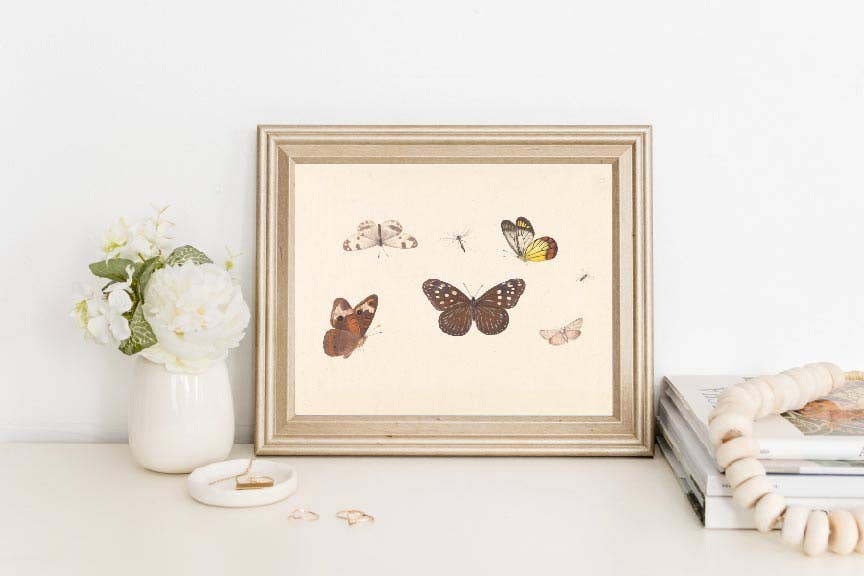 Butterflies Vintage Art Print