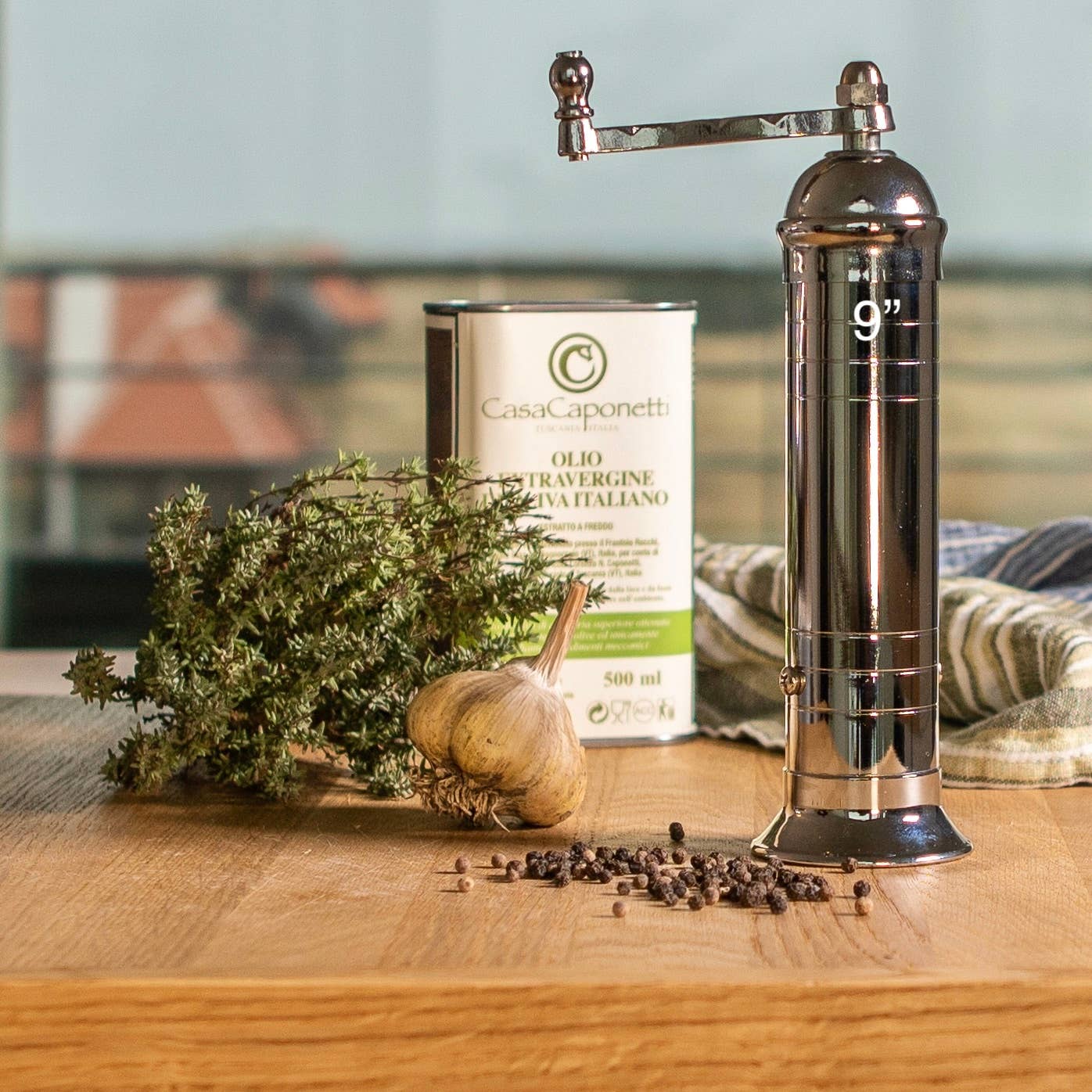 'Chrome Mill' - 9" Pepper Grinder
