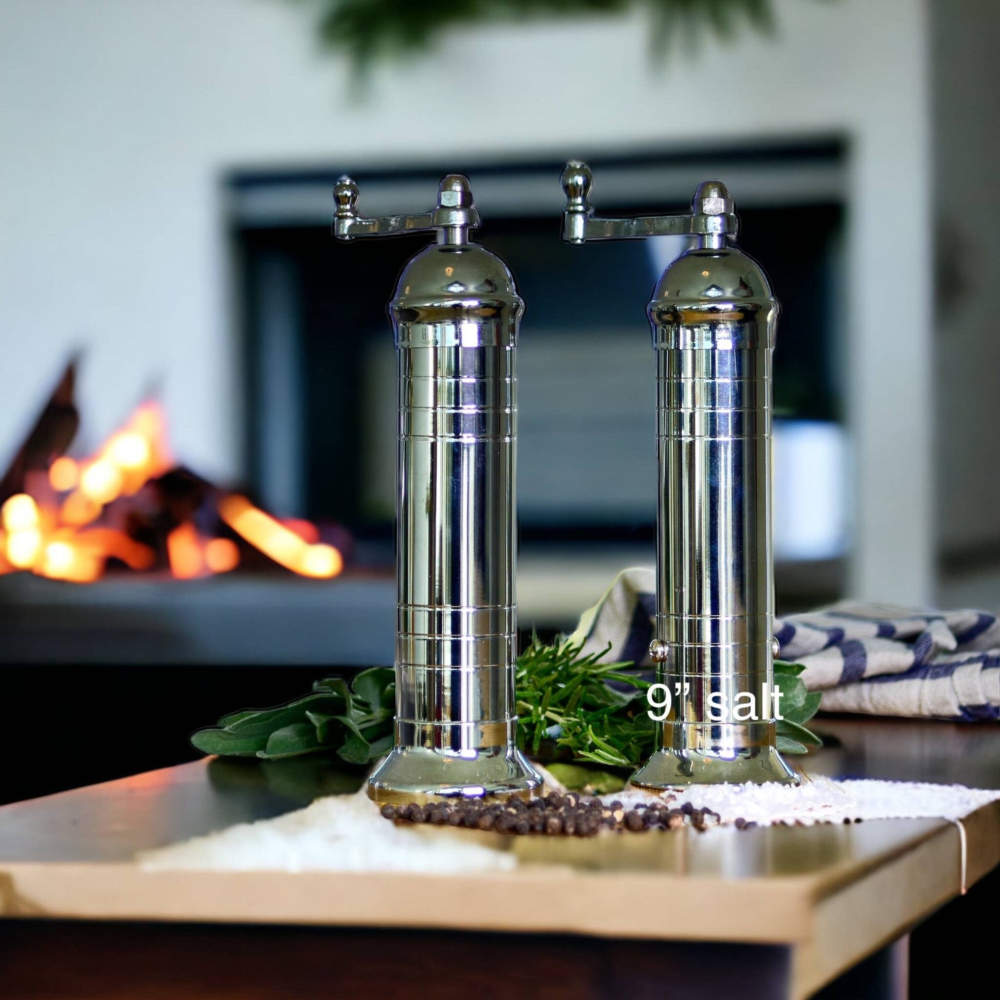 'Chrome Mill' - 9" Salt Grinder