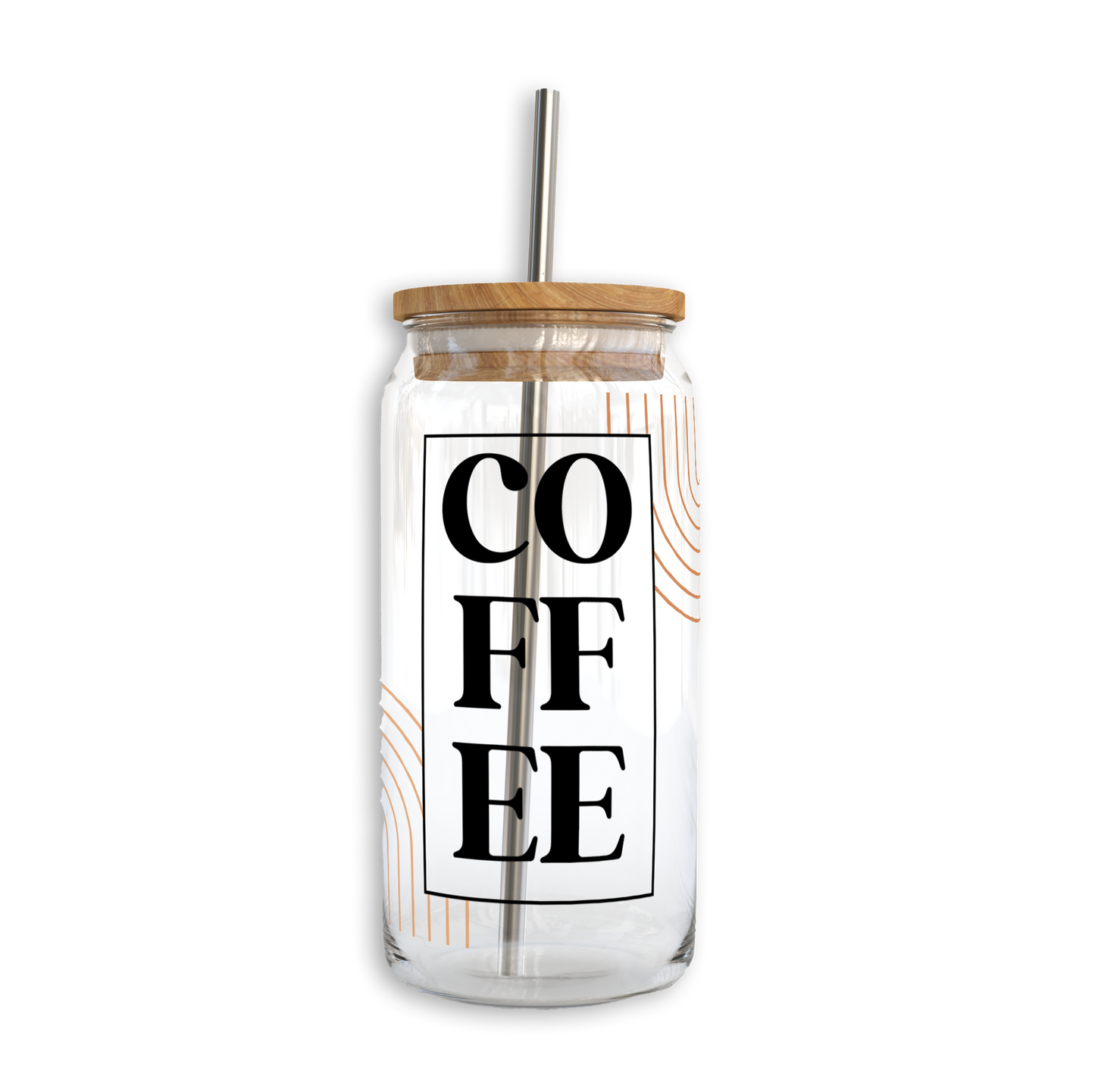 Coffee Glass Can with Bamboo Lid